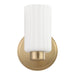 Vanity Light Thesis 207026A Bedminster 5 inch 1 light Champagne Gold Vanity Light with Etched Opal Ribbed Glass Shade THESIS
