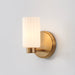 Vanity Light Thesis 207026A Bedminster 5 inch 1 light Champagne Gold Vanity Light with Etched Opal Ribbed Glass Shade THESIS