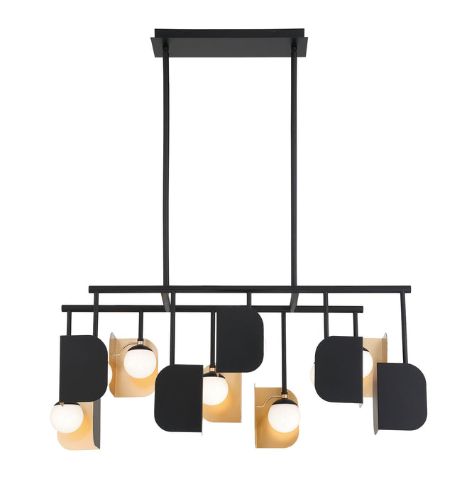 Eurofase 49037-012 Cornice 45" Gold-Black Mix LED Chandelier