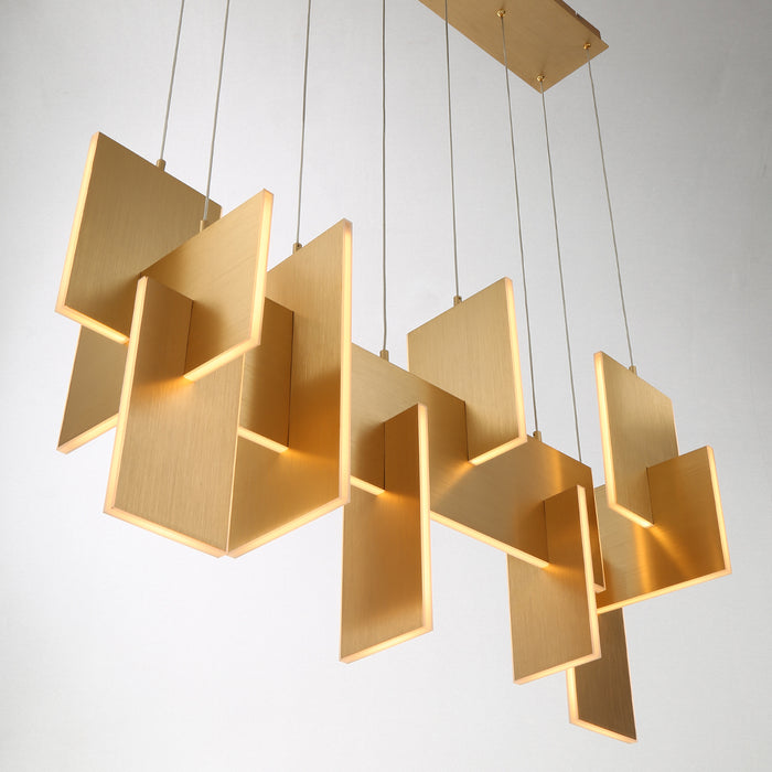 Eurofase 38044-014 Coburg 42" Brushed Gold LED Chandelier
