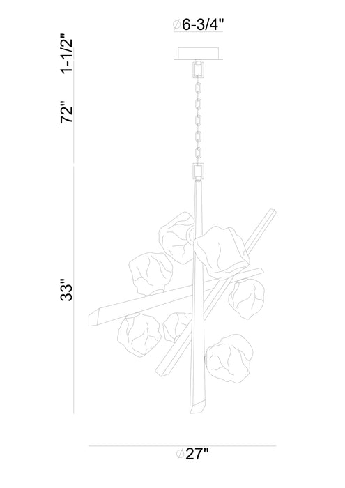 Eurofase 47234-024 Thorah 33" Matte Graphite LED Chandelier