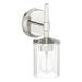 Vanity Light Thesis 207696A Andrea 5 inch 1 light Polished Nickel Vanity Light with Clear Ribbed Glass Shade THESIS
