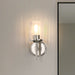 Vanity Light Thesis 207696A Andrea 5 inch 1 light Polished Nickel Vanity Light with Clear Ribbed Glass Shade THESIS