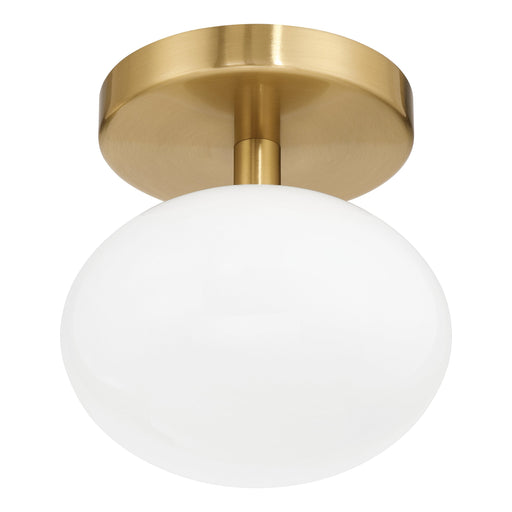 Semi-Flush Mount Thesis 207381A Julep 6 inch 1 light Brushed Gold Semi Flush Mount with Opal Glass Shade THESIS