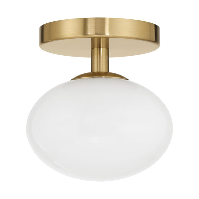 Semi-Flush Mount Thesis 207381A Julep 6 inch 1 light Brushed Gold Semi Flush Mount with Opal Glass Shade THESIS