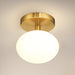 Semi-Flush Mount Thesis 207381A Julep 6 inch 1 light Brushed Gold Semi Flush Mount with Opal Glass Shade THESIS