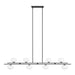 Chandelier Thesis 207386A Julep 64 inch 8 light Matte Black Linear Chandelier with Opal Glass Shades THESIS