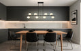 Chandelier Thesis 207386A Julep 64 inch 8 light Matte Black Linear Chandelier with Opal Glass Shades THESIS