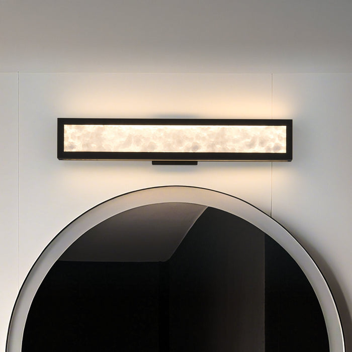 Vanity Light Thesis 207702A Courtney 24 inch Textured Black 5CCT LED Vanity Light with Clear Water Glass THESIS