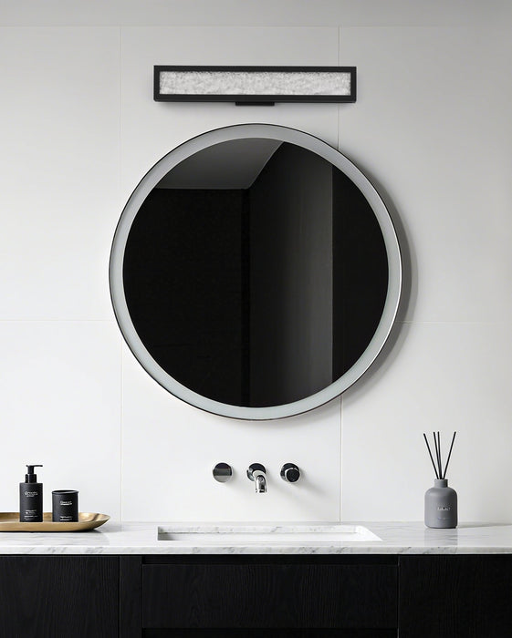 Vanity Light Thesis 207702A Courtney 24 inch Textured Black 5CCT LED Vanity Light with Clear Water Glass THESIS