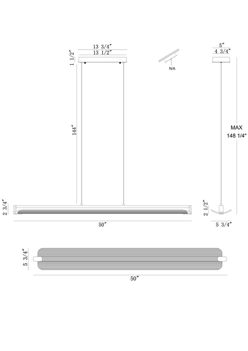 Eurofase 50058-013 Neoness 50" Matte Black LED Chandelier