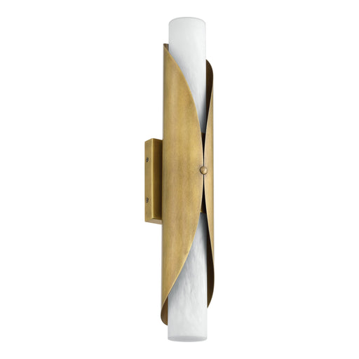 Wall Sconce Thesis 207618A Crescendo 24 inch 2 light Natural Brass Wall Sconce with Alabaster Glass THESIS
