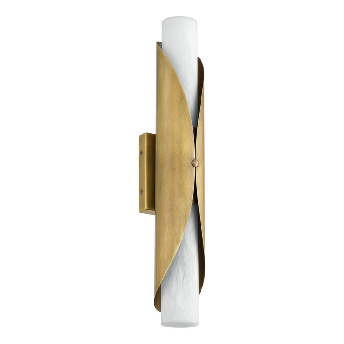 Wall Sconce Thesis 207618A Crescendo 24 inch 2 light Natural Brass Wall Sconce with Alabaster Glass THESIS