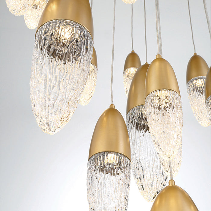 Eurofase 43860-036 Ecrou 40" Satin Gold Paint LED Chandelier