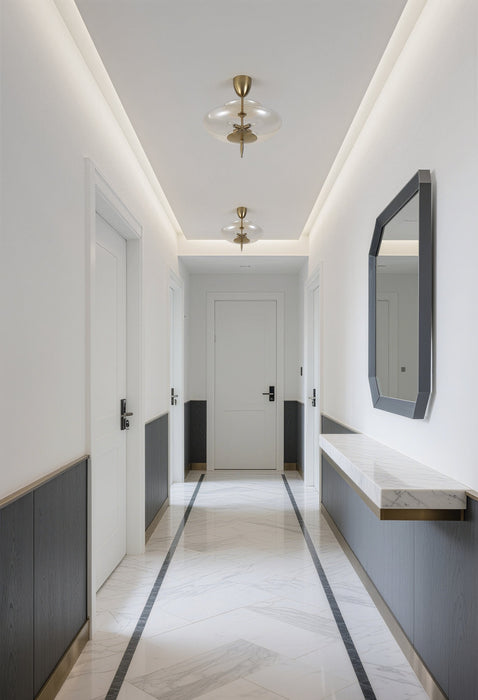 Convertible Pendant Thesis 207782A Fiorello 21 inch 4 light Brushed Gold Convertible Pendant with Smoked Amber Glass Shades THESIS