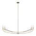 Chandelier Thesis 207372A Sussex 47 inch 4 light Champagne Gold and Black Faux Leather Linear Chandelier THESIS