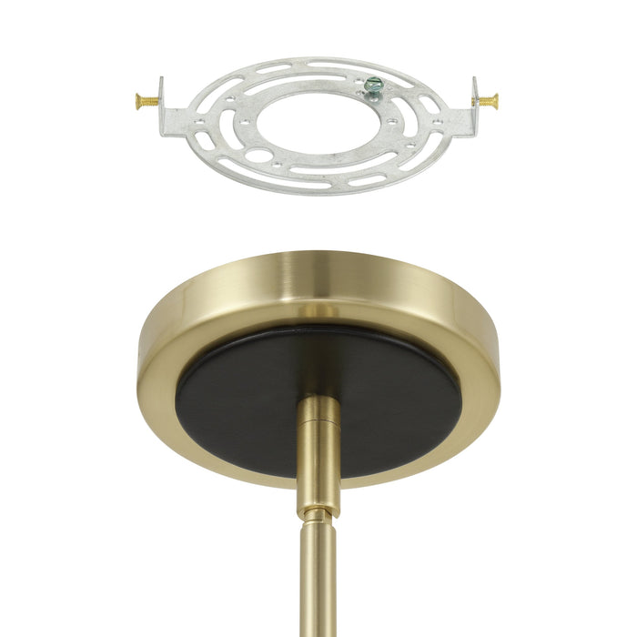 Chandelier Thesis 207372A Sussex 47 inch 4 light Champagne Gold and Black Faux Leather Linear Chandelier THESIS