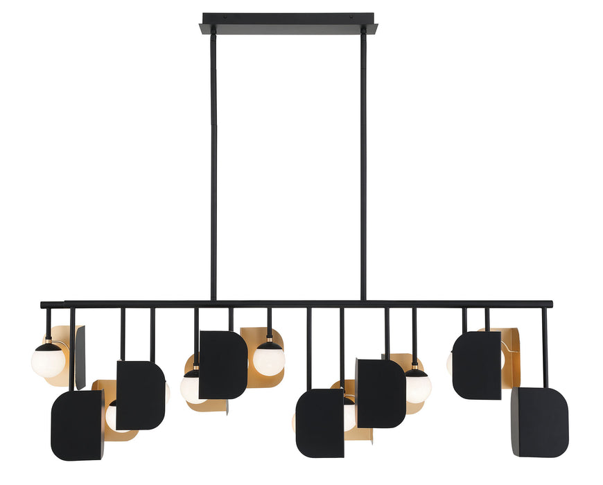 Eurofase 49038-019 Cornice 60" Gold-Black Mix LED Chandelier