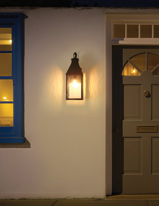 Exterior Wall Sconce Thesis 207759A Glencrest 23 inch 1 light Textured Black Exterior Wall Sconce with Clear Water Glass THESIS