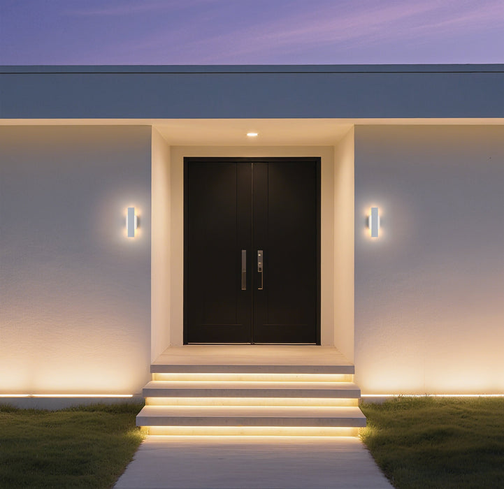 Exterior Wall Sconce Thesis 207715A Jacks 15 inch Textured White 5CCT LED Exterior Wall Sconce THESIS