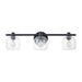 Vanity Light Thesis 207009A Valentina 24 inch 3 light Matte Black Vanity Light with Clear Glass Shades THESIS
