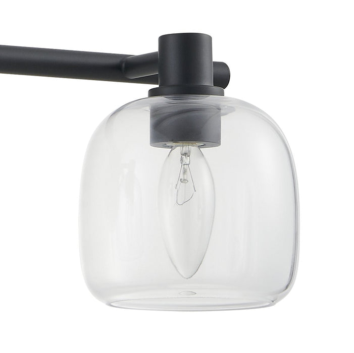 Vanity Light Thesis 207009A Valentina 24 inch 3 light Matte Black Vanity Light with Clear Glass Shades THESIS