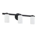 Vanity Light Thesis 207036A Bedminster 24 inch 3 light Matte Black Vanity Light with Etched Opal Ribbed Glass Shades THESIS