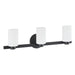 Vanity Light Thesis 207036A Bedminster 24 inch 3 light Matte Black Vanity Light with Etched Opal Ribbed Glass Shades THESIS