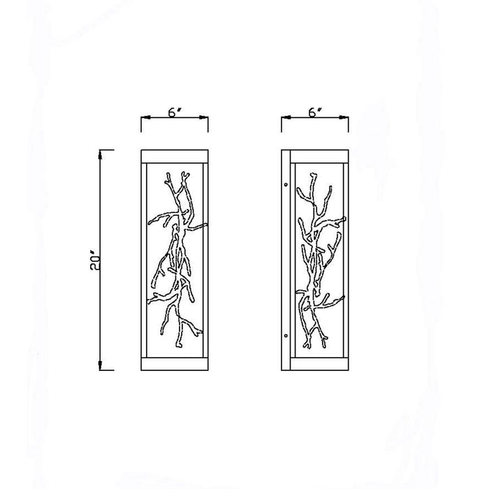 Eurofase 45699-023 Aerie 20" Silver-Black Mix LED Outdoor Wall Light
