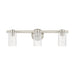 Vanity Light Thesis 207041A Bedminster 24 inch 3 light Brushed Nickel Vanity Light with Clear Ribbed Glass Shades THESIS