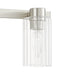 Vanity Light Thesis 207041A Bedminster 24 inch 3 light Brushed Nickel Vanity Light with Clear Ribbed Glass Shades THESIS