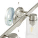Vanity Light Thesis 207041A Bedminster 24 inch 3 light Brushed Nickel Vanity Light with Clear Ribbed Glass Shades THESIS