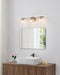 Vanity Light Thesis 207041A Bedminster 24 inch 3 light Brushed Nickel Vanity Light with Clear Ribbed Glass Shades THESIS