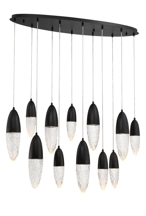 Eurofase 43861-024 Ecrou 44" Matte Black LED Chandelier