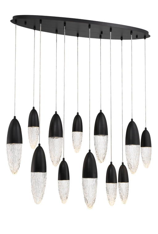 Eurofase 43861-024 Ecrou 44" Matte Black LED Chandelier