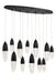 Eurofase 43861-024 Ecrou 44" Matte Black LED Chandelier