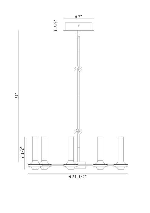Eurofase 45712-029 Torcia 24" Matte White LED Chandelier