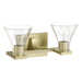 Vanity Light Thesis 207657A Gilford 14 inch 2 light Champagne Gold Vanity Light with Clear Glass Shades THESIS