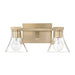 Vanity Light Thesis 207657A Gilford 14 inch 2 light Champagne Gold Vanity Light with Clear Glass Shades THESIS