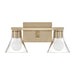 Vanity Light Thesis 207657A Gilford 14 inch 2 light Champagne Gold Vanity Light with Clear Glass Shades THESIS