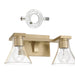 Vanity Light Thesis 207657A Gilford 14 inch 2 light Champagne Gold Vanity Light with Clear Glass Shades THESIS