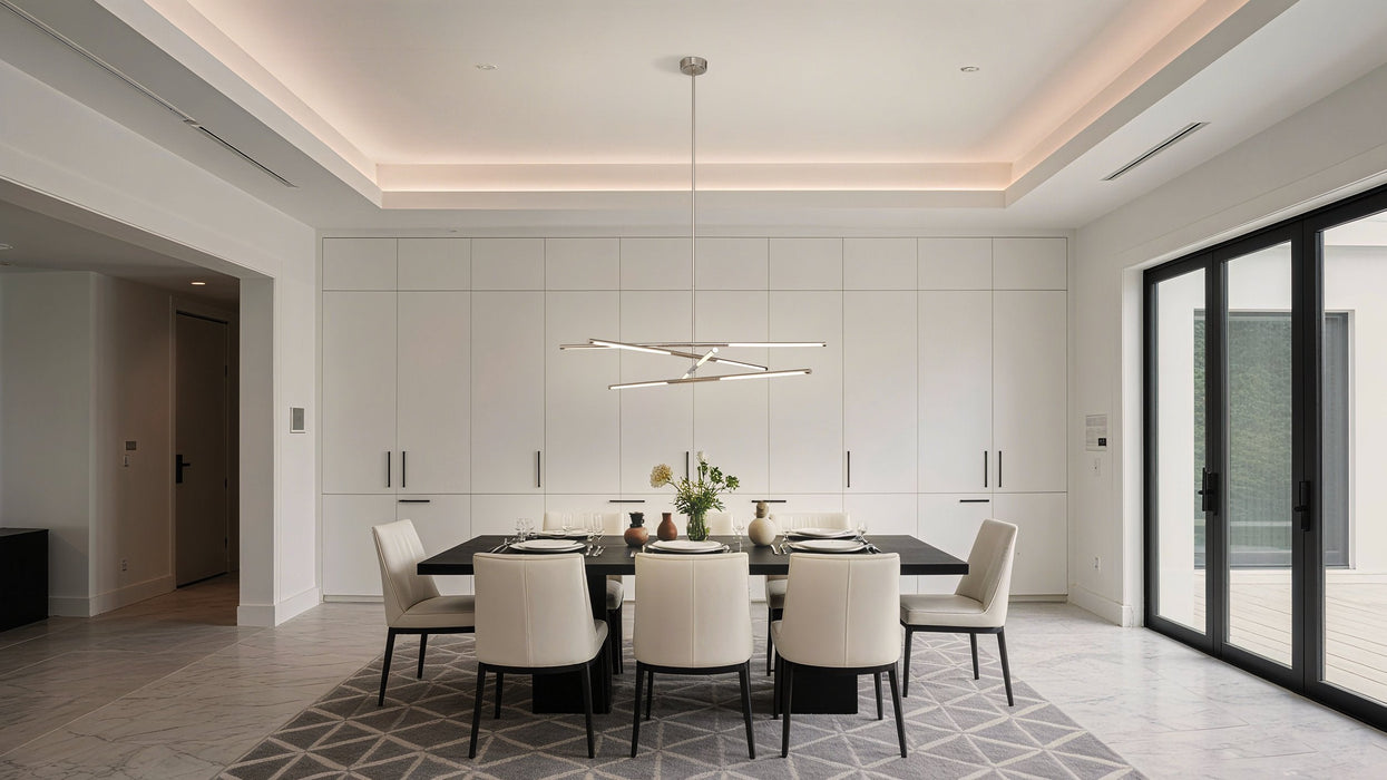 Chandelier Thesis 207286A Overture 48 inch 8 light Polished Nickel 5CCT LED Chandelier THESIS