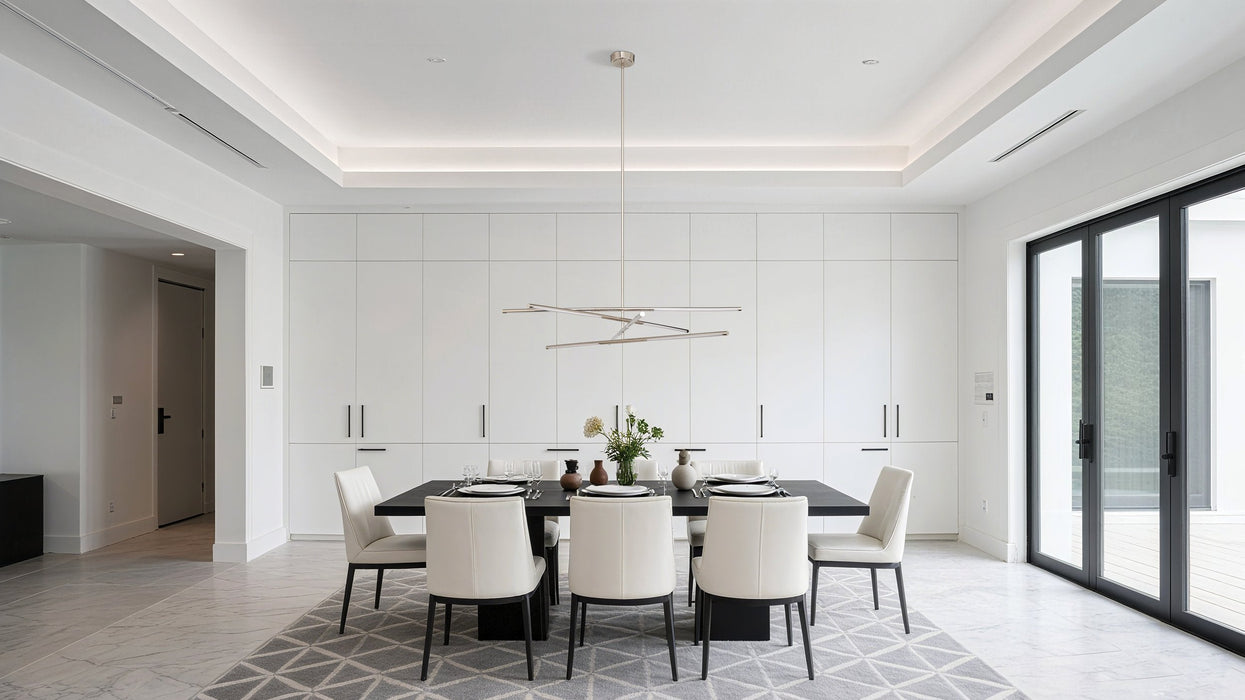 Chandelier Thesis 207286A Overture 48 inch 8 light Polished Nickel 5CCT LED Chandelier THESIS