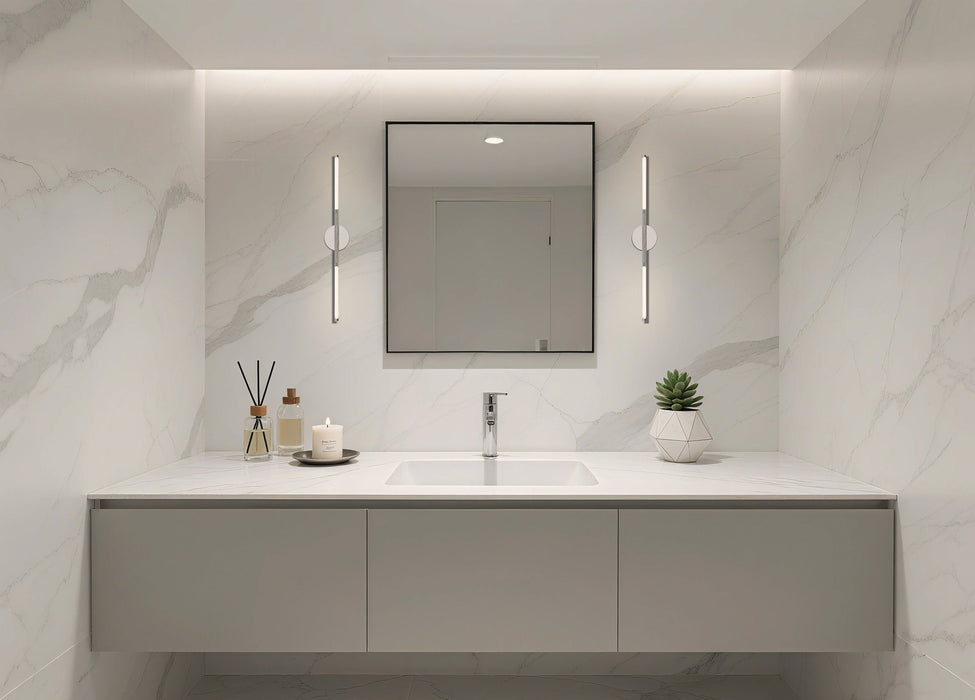 Vanity Light Thesis 207292A Overture 32 inch 2 light Polished Nickel 5CCT LED Vanity Light THESIS