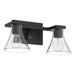 Vanity Light Thesis 207662A Gilford 14 inch 2 light Matte Black Vanity Light with Clear Glass Shades THESIS