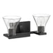 Vanity Light Thesis 207662A Gilford 14 inch 2 light Matte Black Vanity Light with Clear Glass Shades THESIS