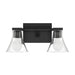 Vanity Light Thesis 207662A Gilford 14 inch 2 light Matte Black Vanity Light with Clear Glass Shades THESIS