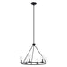 Chandelier Thesis 206953A Jared 30 inch 6 light Matte Black Chandelier with Clear Glass Shades THESIS