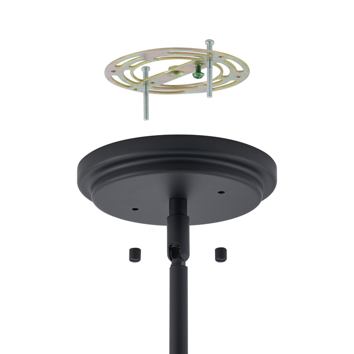 Chandelier Thesis 206953A Jared 30 inch 6 light Matte Black Chandelier with Clear Glass Shades THESIS