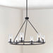Chandelier Thesis 206953A Jared 30 inch 6 light Matte Black Chandelier with Clear Glass Shades THESIS